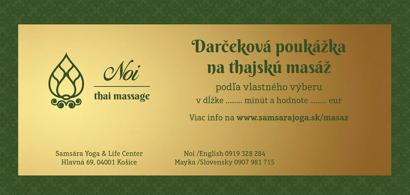 Darčeková poukážka na thajskú masáž